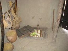 A trapdoor was inserted in the floor of one of the dwellings for tipping cinders and other refuse.