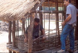 The wall frames were made using ash branches.